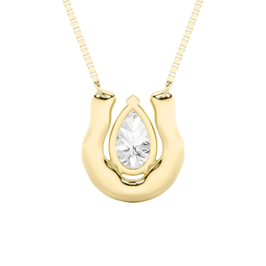 1Cttw Pear Shaped Lab Grown Diamond (F/VS) Necklace in 14K Gold