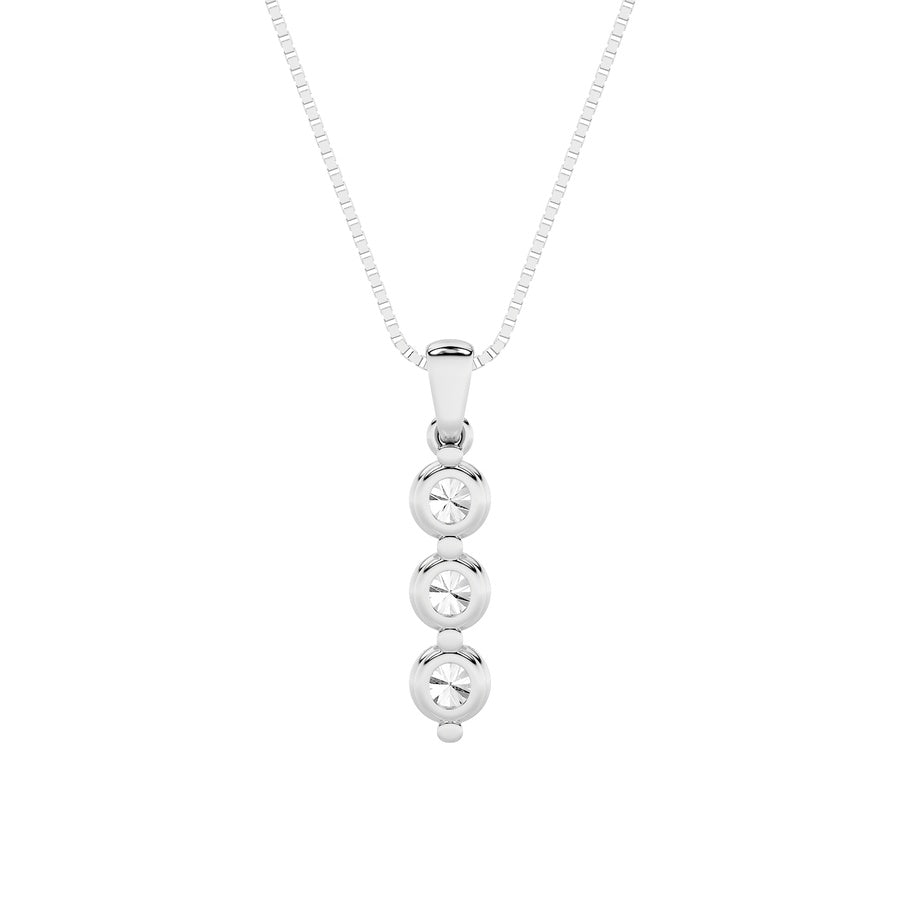 Round Shape Three Stone Pendant lab grown diamond