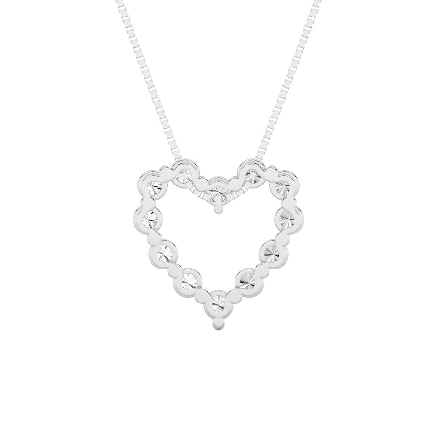 2Cttw Round Shaped Lab Grown Diamond (F/VS) HeartShaped Pendant in 14K Gold