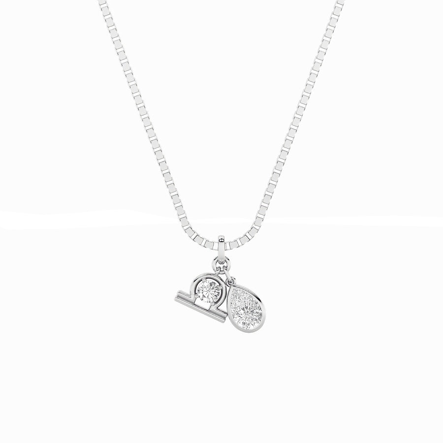 1Cttw Pear Shaped Lab Grown Diamond (F/VS) ZodiacPendant in 14K Gold