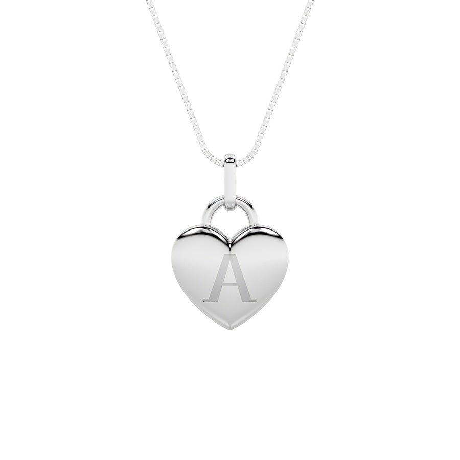 1Cttw Oval Shaped Lab Grown Diamond (F/VS) Heart Pendant in 14K White Gold
