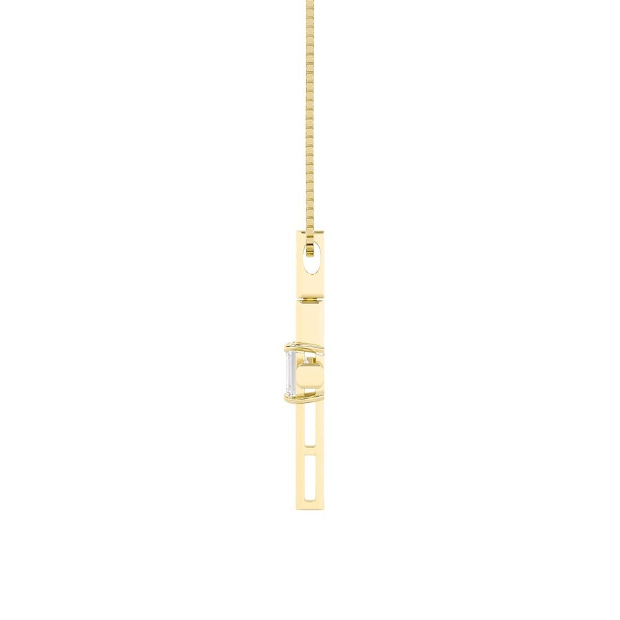 0.5Cttw Emerald Shaped Lab Grown Diamond (F/VS) Cross Pendant in 14K Gold