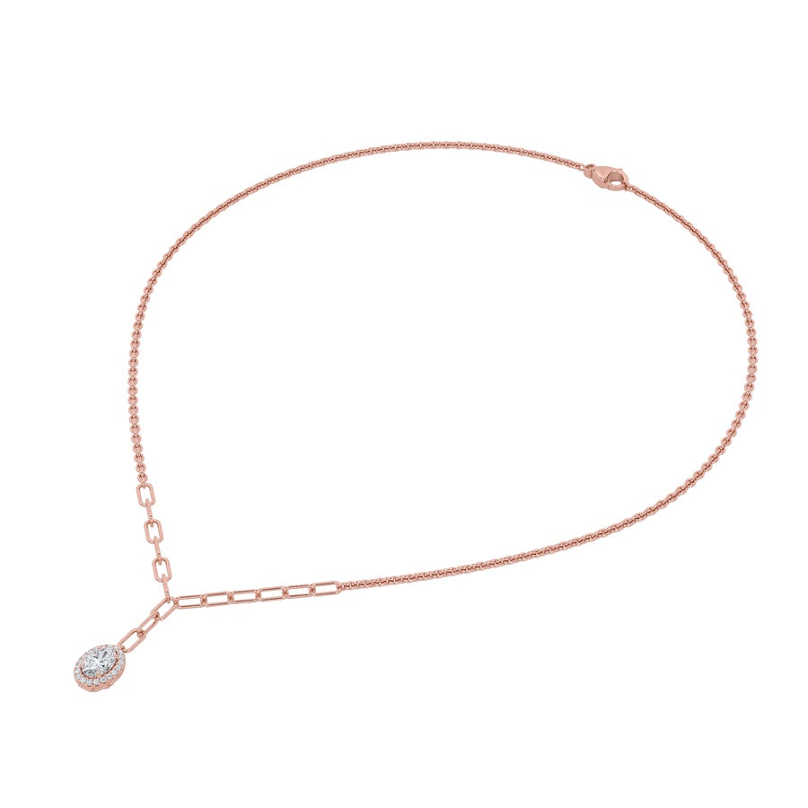 1.5Cttw Oval Shaped Lab Grown Diamond (F/VS) Solitaire Necklace in 14K Gold