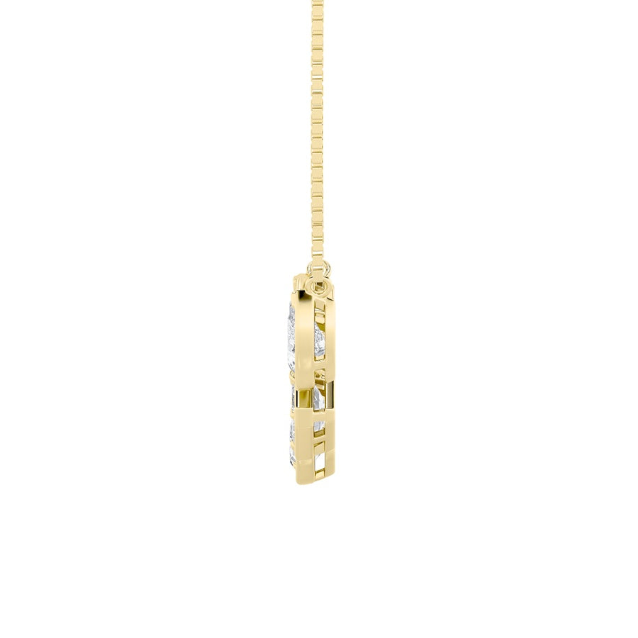 2.5Cttw Oval Shaped Lab Grown Diamond (F/VS) FiveStone Necklace in 14K Gold