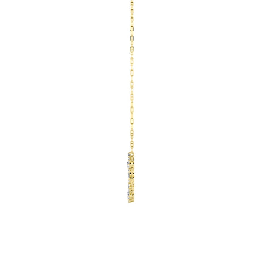 4Cttw Emerald, Pear, Oval and Round Shaped Lab Grown Diamond (F/VS) Station Necklace in 14K Gold