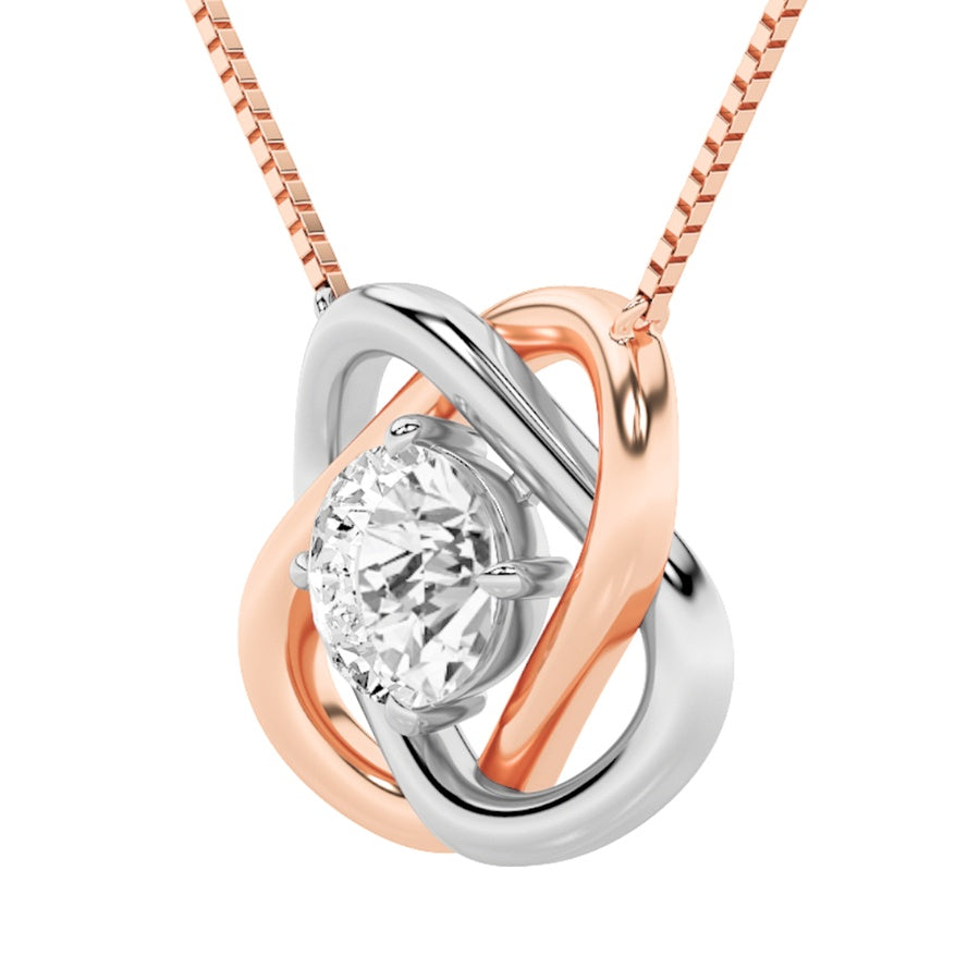 1Cttw Round Shaped Lab Grown Diamond (F/VS) Necklace in 14K Gold