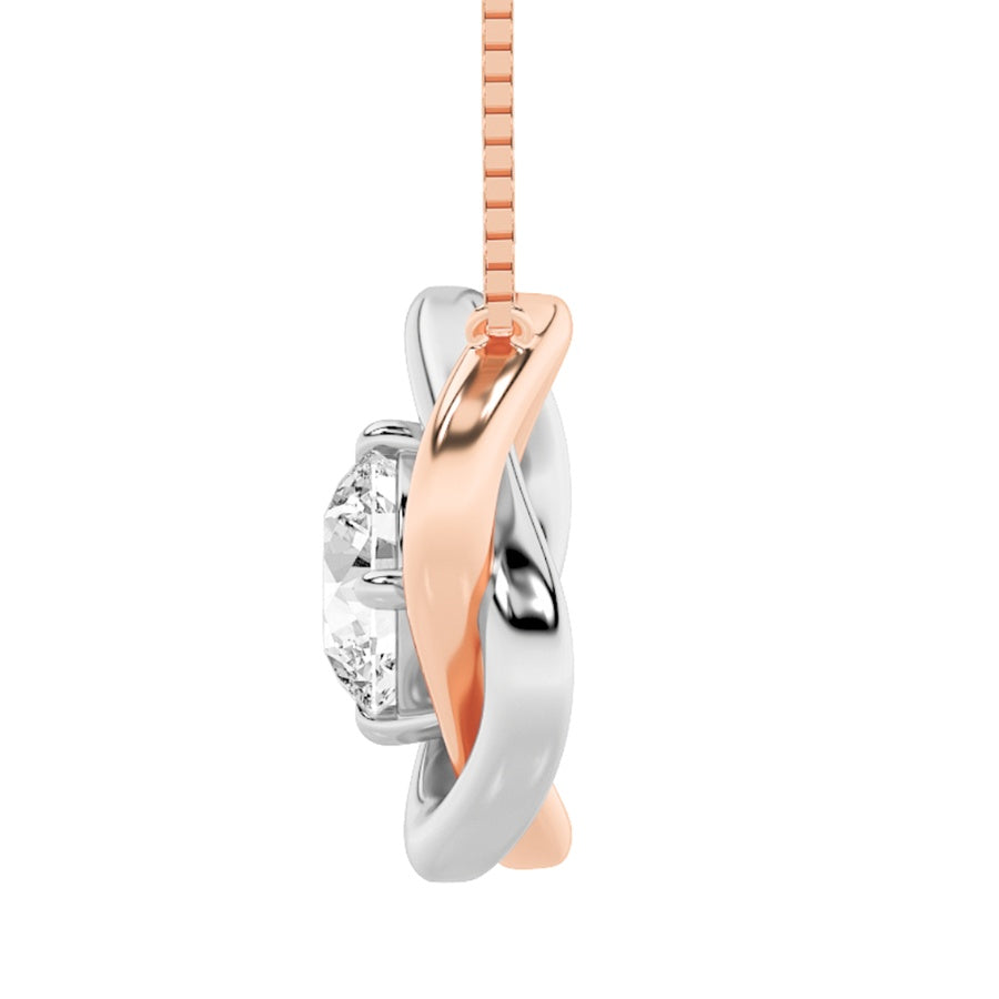 1Cttw Round Shaped Lab Grown Diamond (F/VS) Necklace in 14K Gold