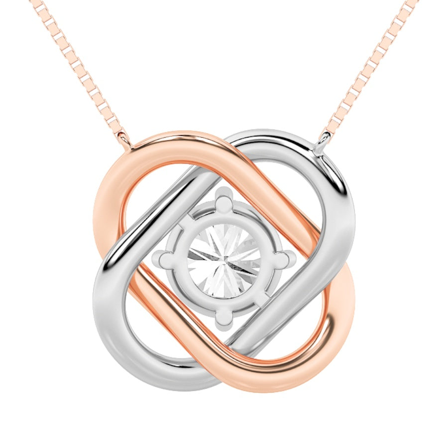 1Cttw Round Shaped Lab Grown Diamond (F/VS) Necklace in 14K Gold