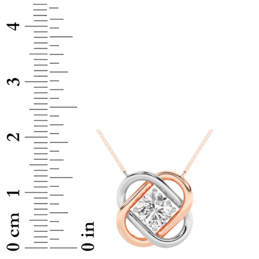 1Cttw Round Shaped Lab Grown Diamond (F/VS) Necklace in 14K Gold