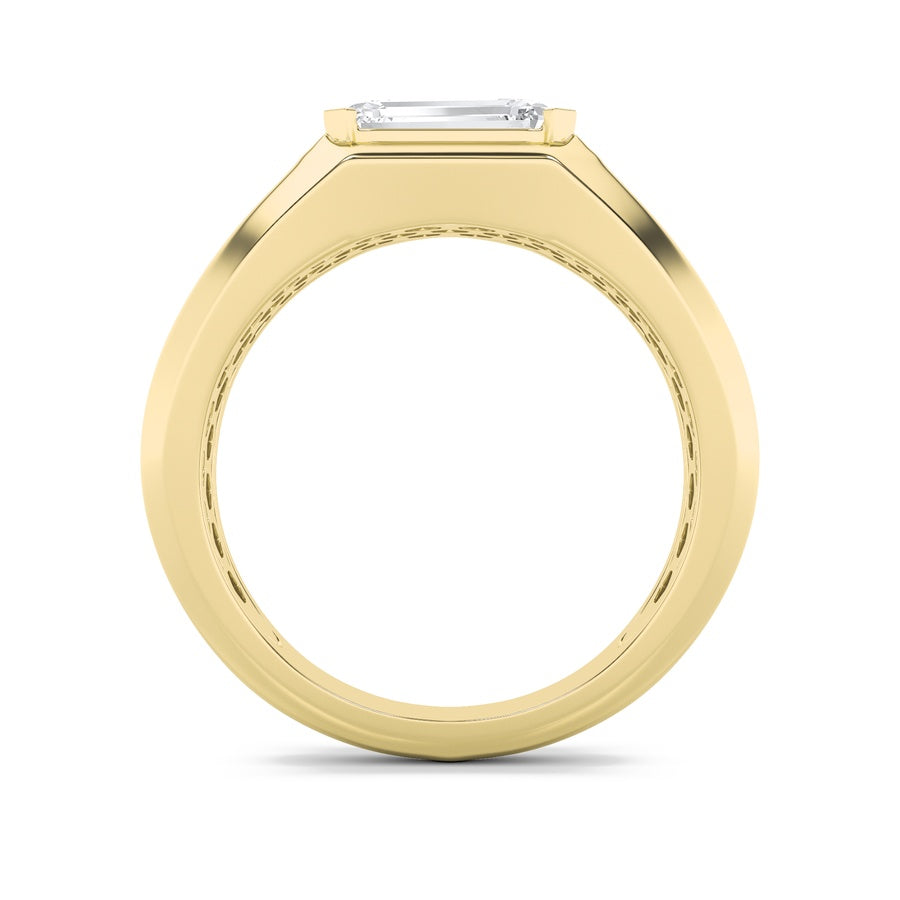 Emerald Shape Mens Ring lab grown diamond