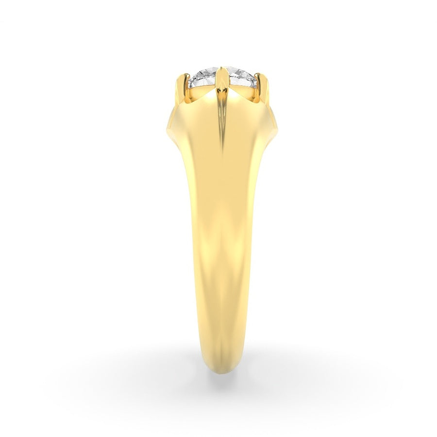 2Cttw Round Shaped Lab Grown Diamond (F/VS) Mens Ring in 14K Gold