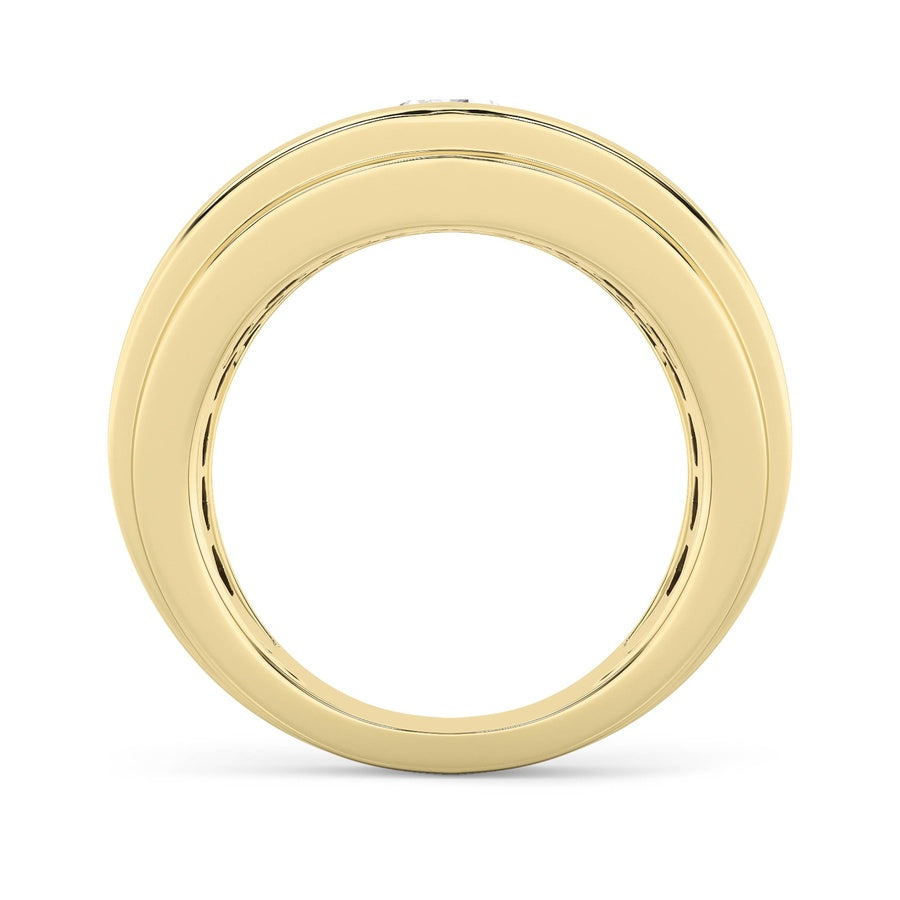 3Cttw Round Shaped Lab Grown Diamond (G/VS) Mens Ring in 14K Gold