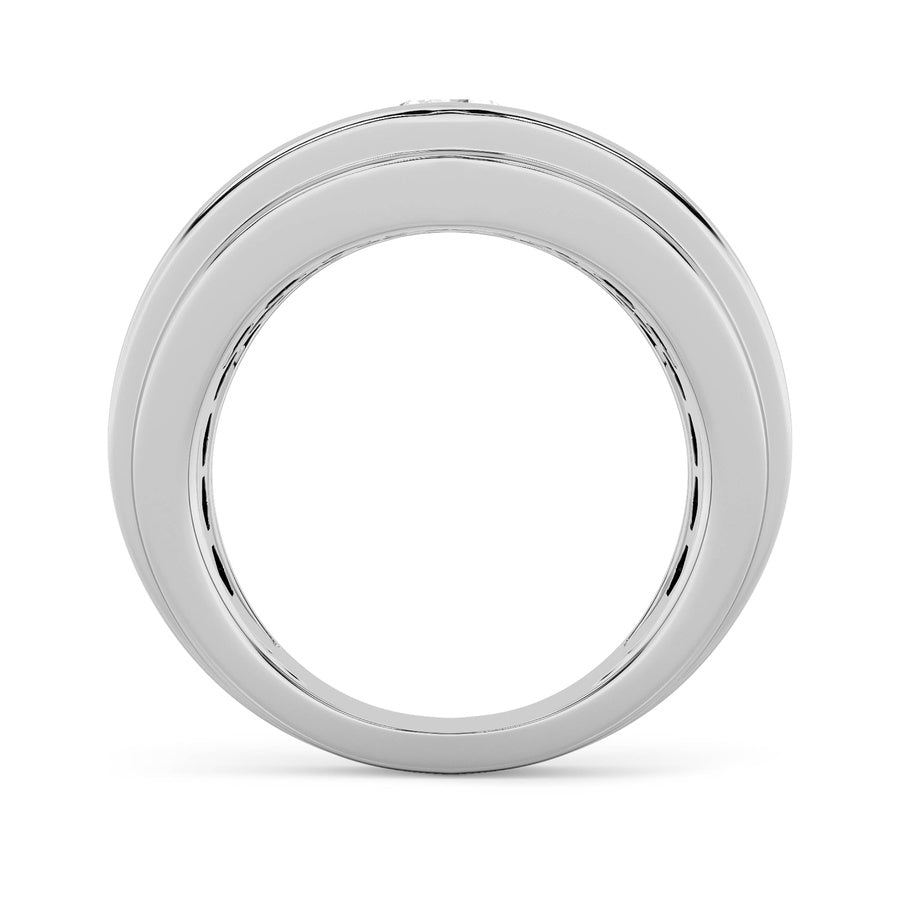 3Cttw Round Shaped Lab Grown Diamond (G/VS) Mens Ring in 14K Gold