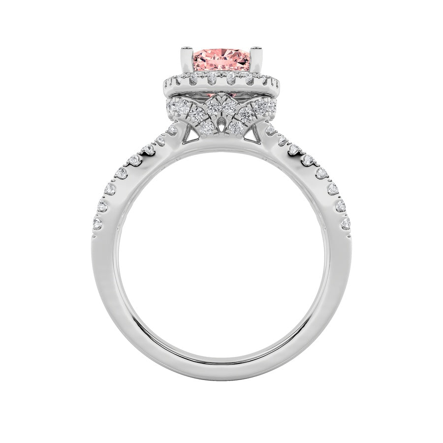 2Cttw Elongated Cushion Shaped Lab Grown Diamond (F/VS) Ring in 14K Gold