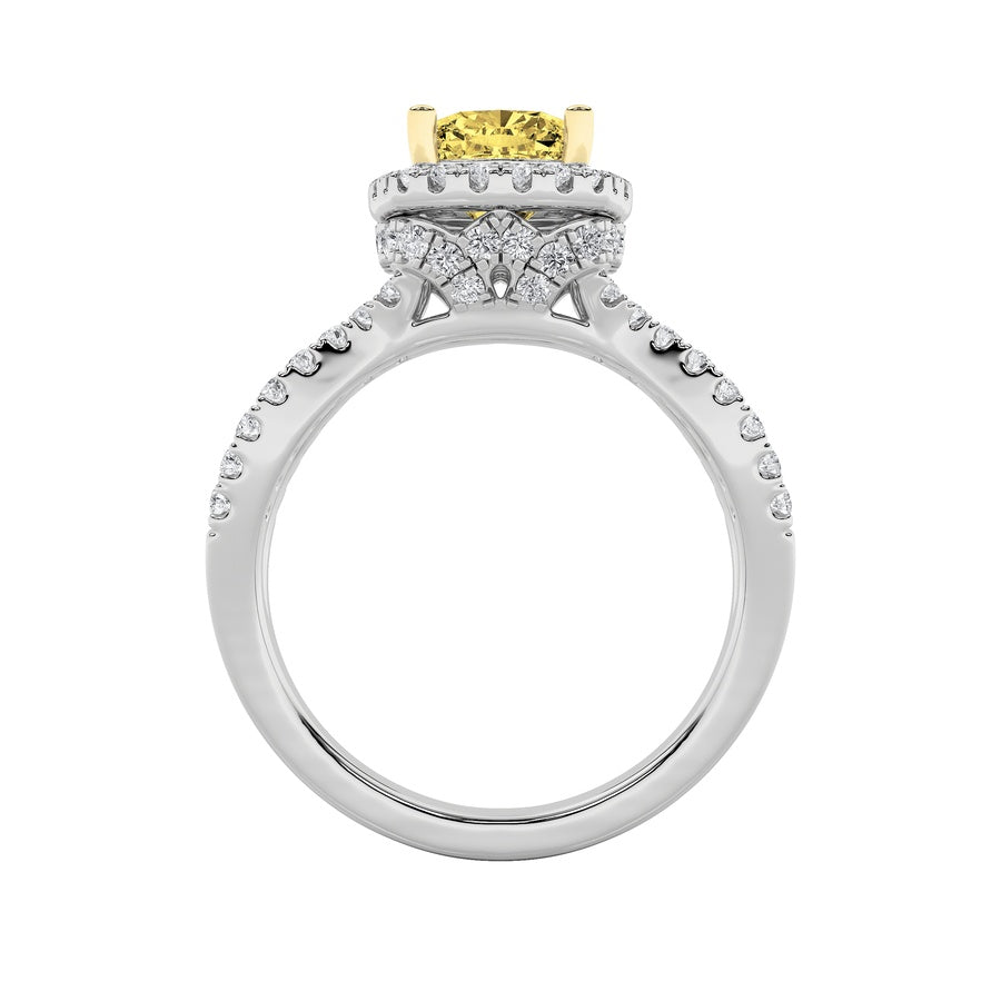 2.25Cttw Elongated Cushion Shaped Lab Grown Diamond (F/VS) Ring in 14K Gold