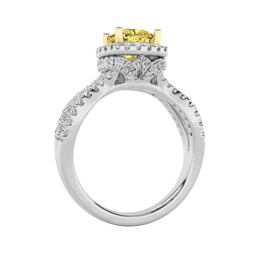 2.25Cttw Elongated Cushion Shaped Lab Grown Diamond (F/VS) Ring in 14K Gold