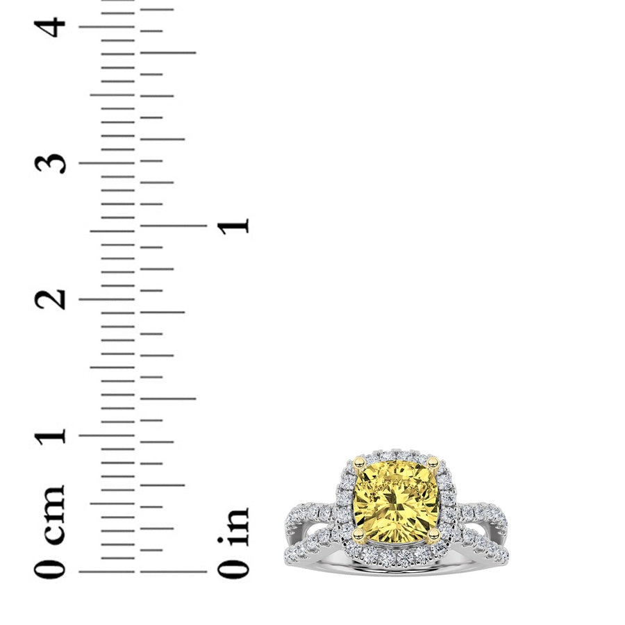 2.25Cttw Elongated Cushion Shaped Lab Grown Diamond (F/VS) Ring in 14K Gold
