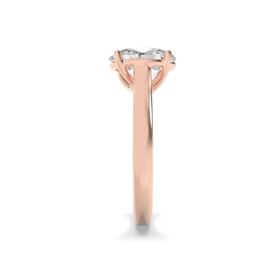 Oval Shape Plain Cathedral Trellis Shank Solitaire Engagement Ring lab grown diamond