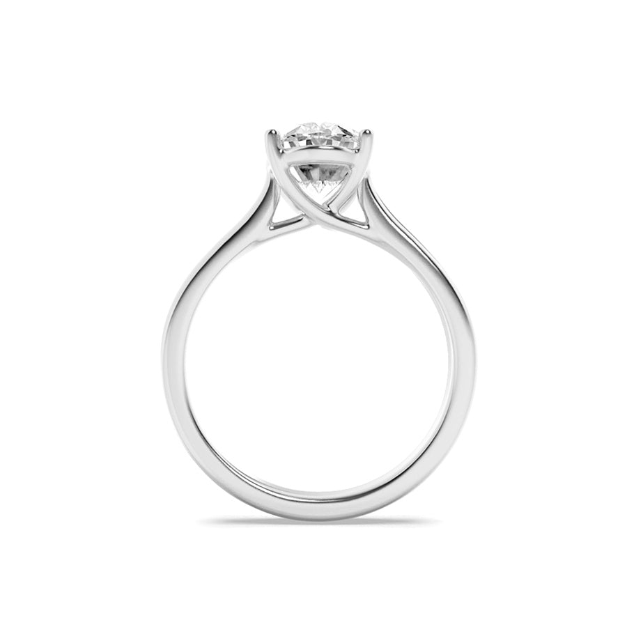 Oval Shape Plain Cathedral Trellis Shank Solitaire Engagement Ring lab grown diamond