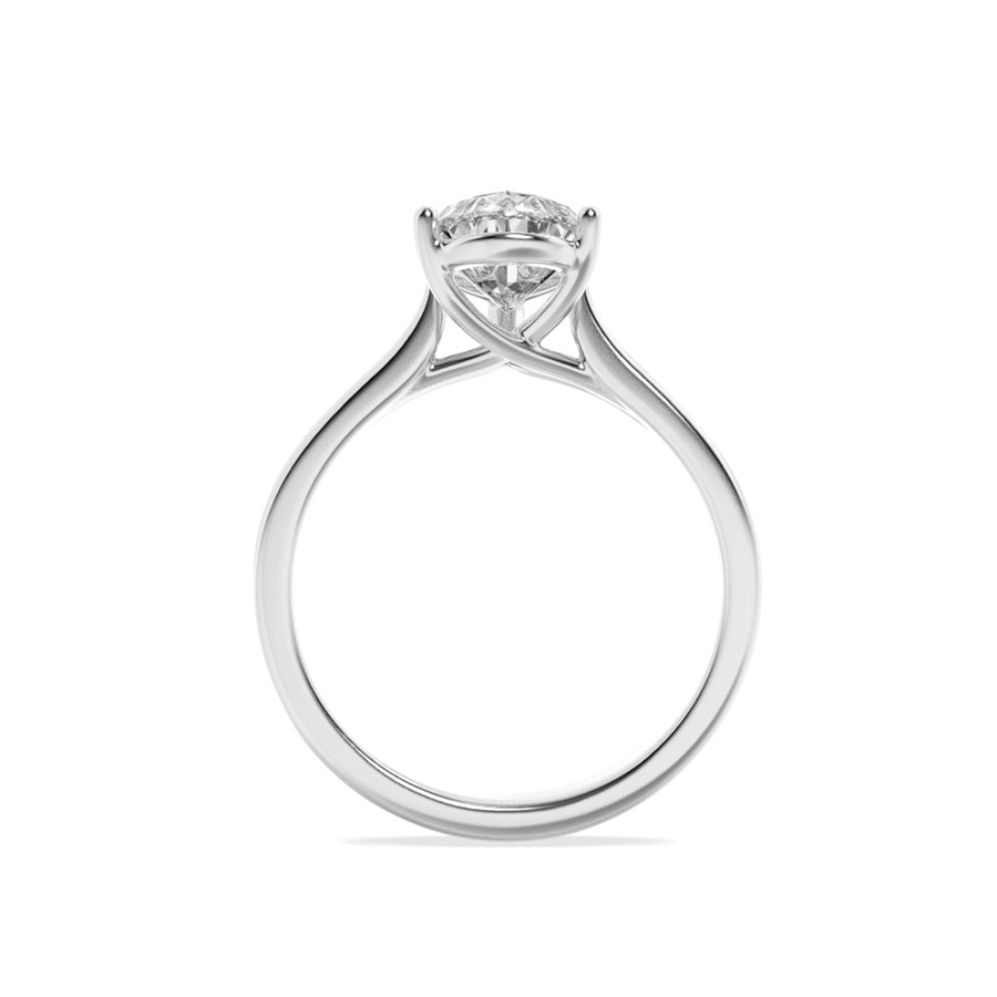 Pear Shape Plain Cathedral Trellis Shank Solitaire Engagement Ring lab grown diamond