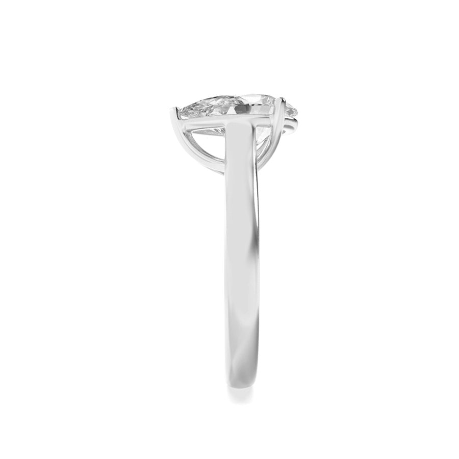 Pear Shape Plain Cathedral Trellis Shank Solitaire Engagement Ring lab grown diamond