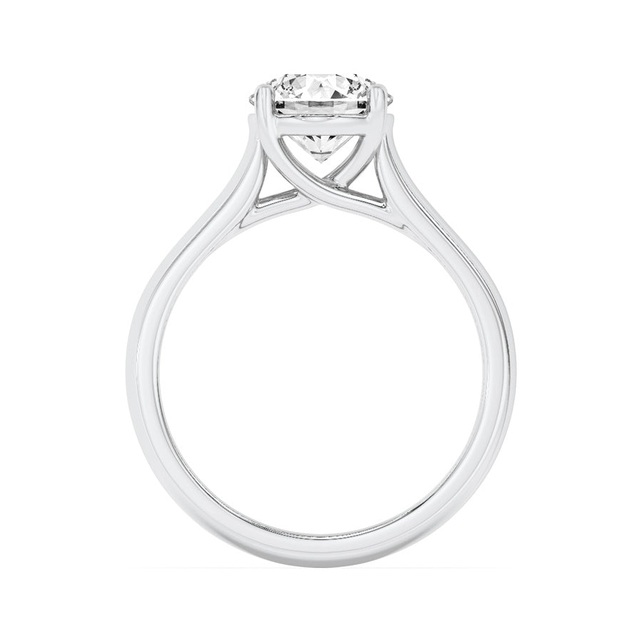 2Cttw Round Shaped Lab Grown Diamond (F/VS) PlainCathedral Trellis Shank Solitaire Engagement Ringin 14K Gold