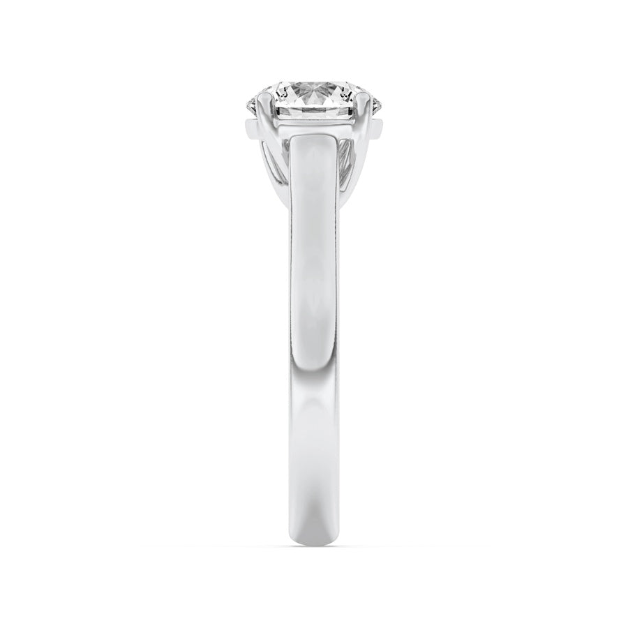 2Cttw Round Shaped Lab Grown Diamond (F/VS) PlainCathedral Trellis Shank Solitaire Engagement Ringin 14K Gold