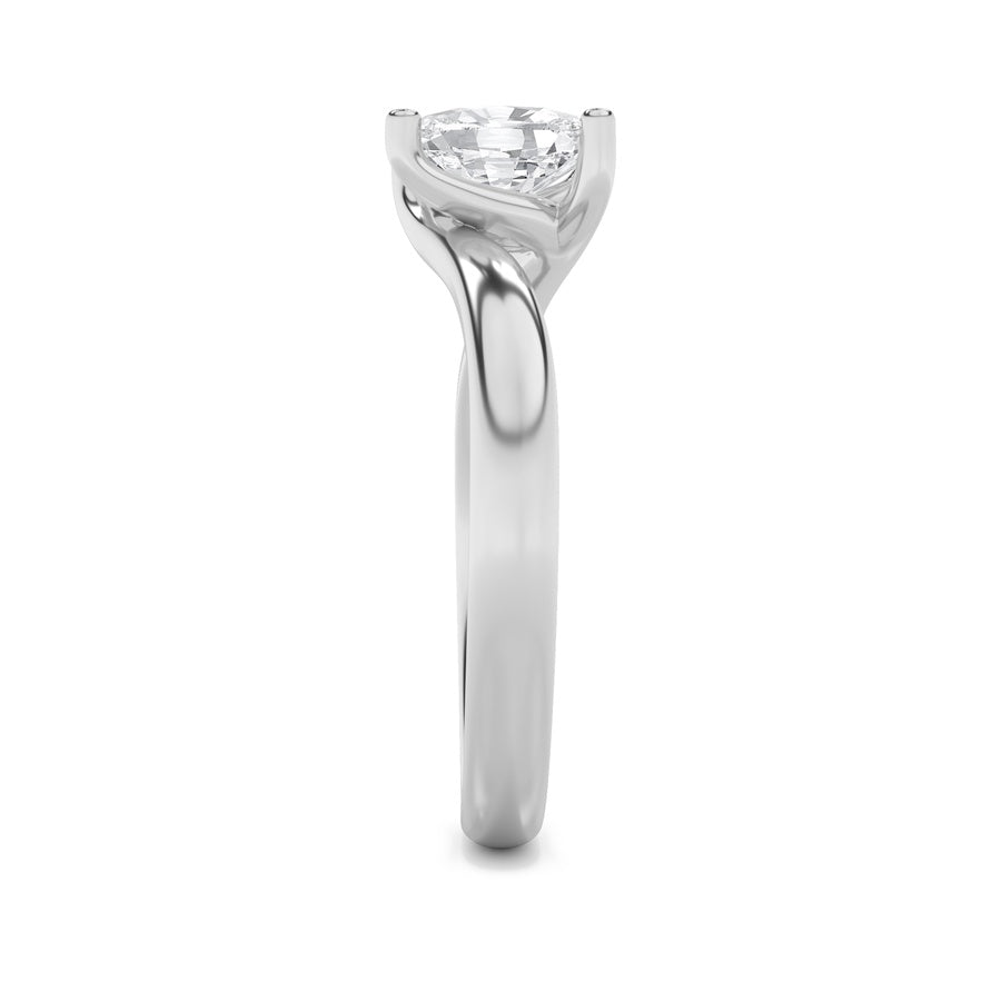 Cushion Shape Bypass Shank Engagement Ring lab grown diamond