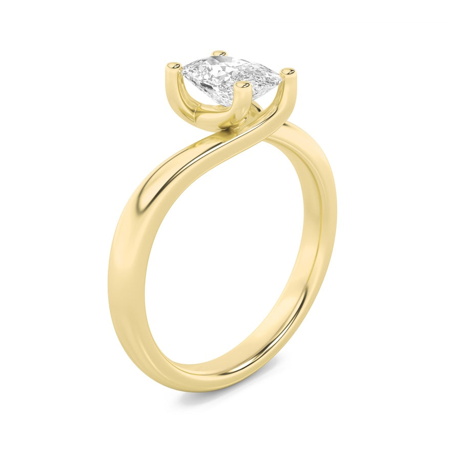 Cushion Shape Bypass Shank Engagement Ring lab grown diamond