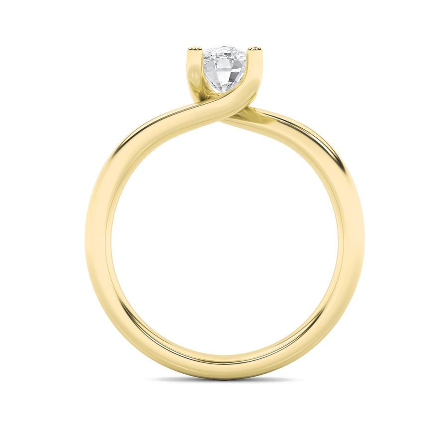 Cushion Shape Bypass Shank Engagement Ring lab grown diamond