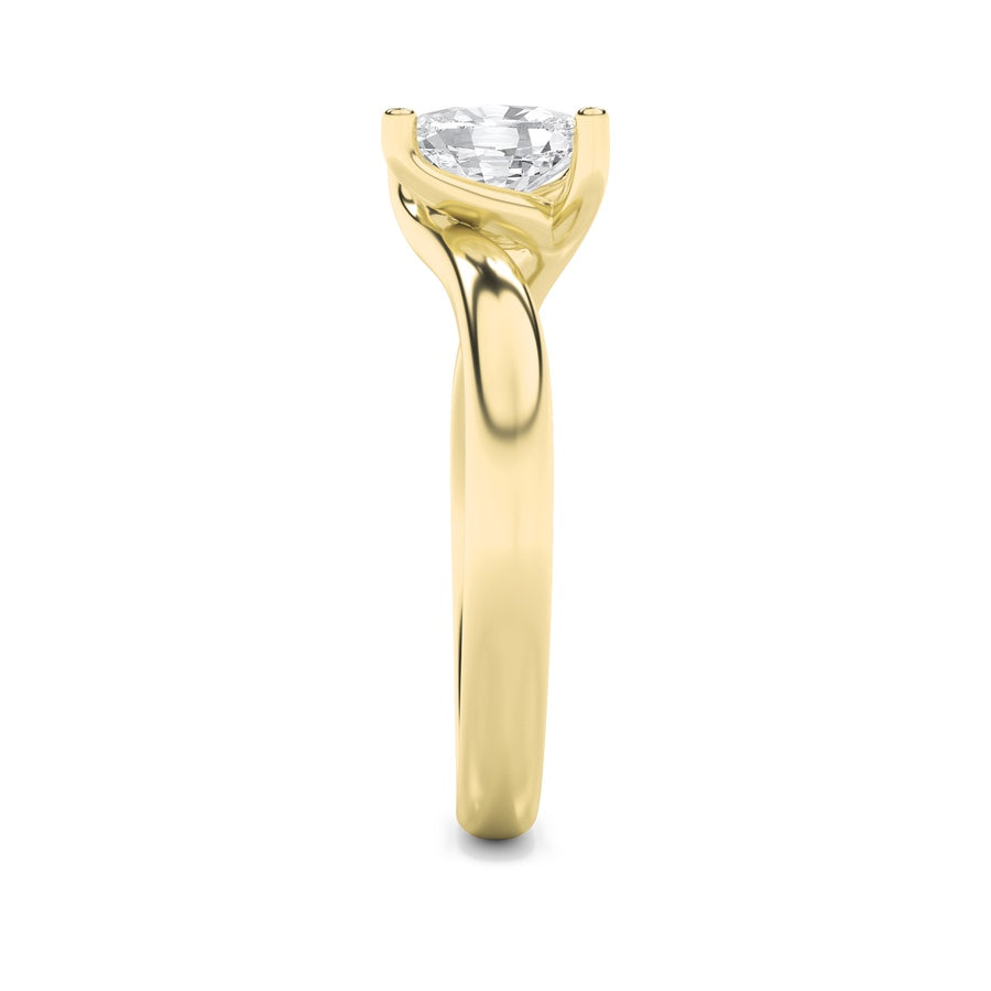 Cushion Shape Bypass Shank Engagement Ring lab grown diamond