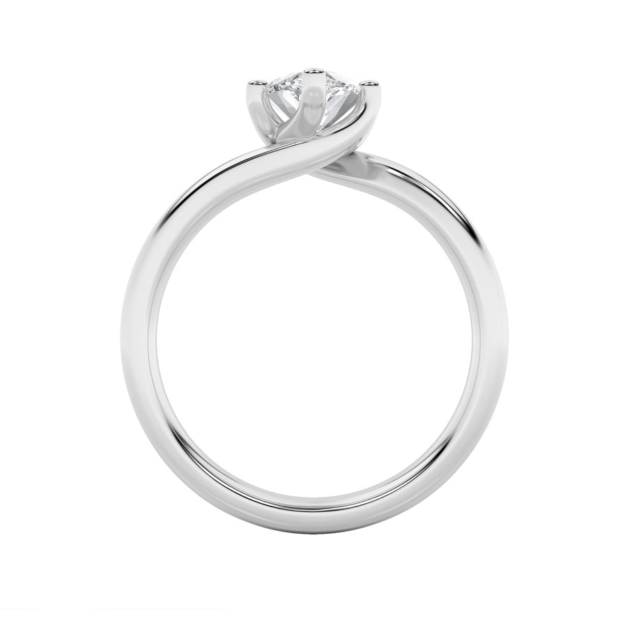 1Cttw Marquise Shaped Lab Grown Diamond (F/VS) Bypass Shank Engagement Ring in 14K Gold