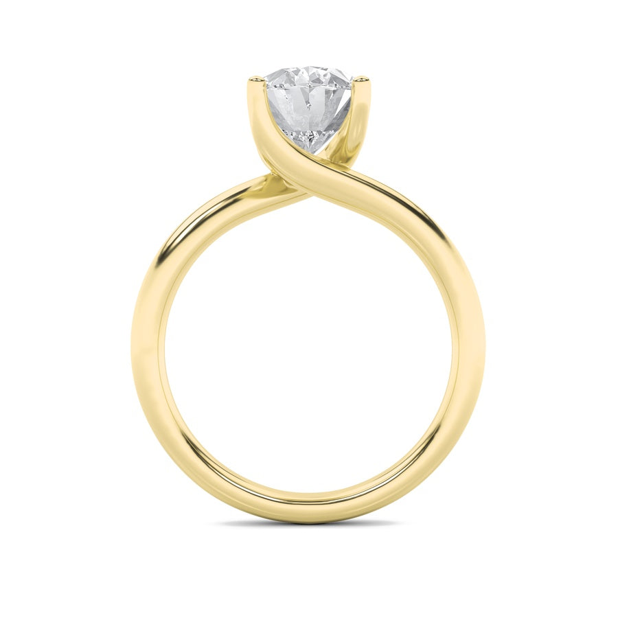 1Cttw Oval Shaped Lab Grown Diamond (F/VS) BypassShank Engagement Ring in 14K Gold
