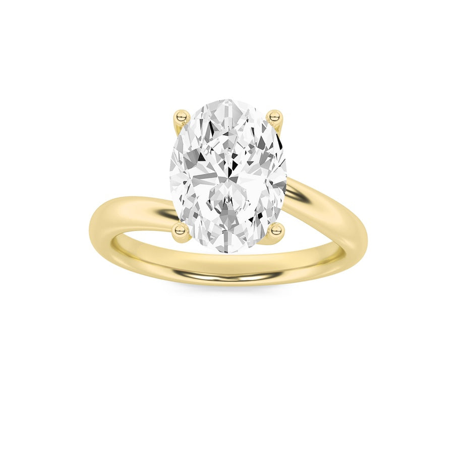 Oval Shape Bypass Shank Engagement Ring lab grown diamond