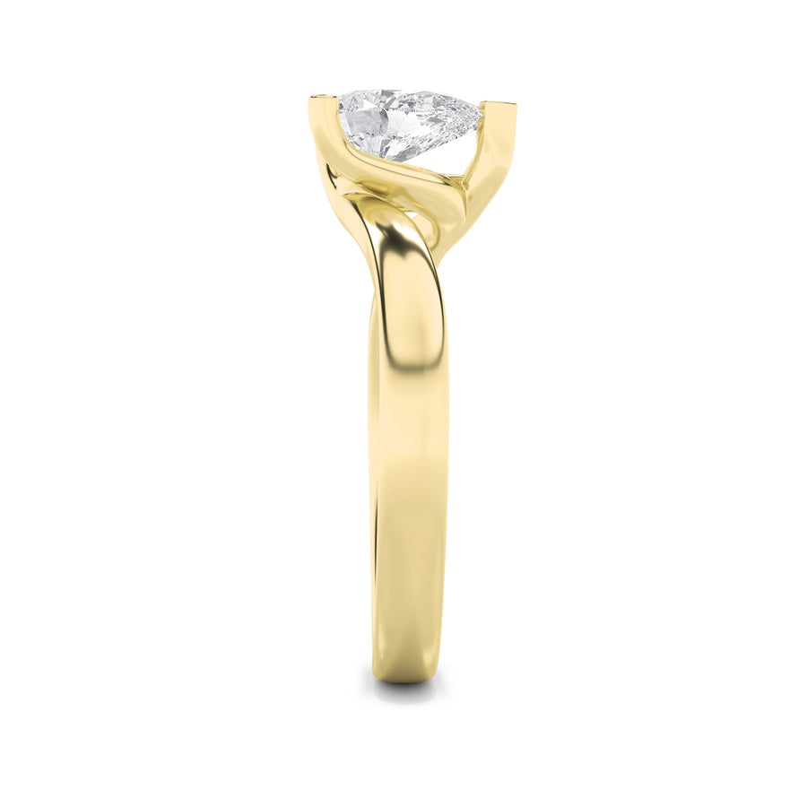 Pear Shape Bypass Shank Engagement Ring lab grown diamond