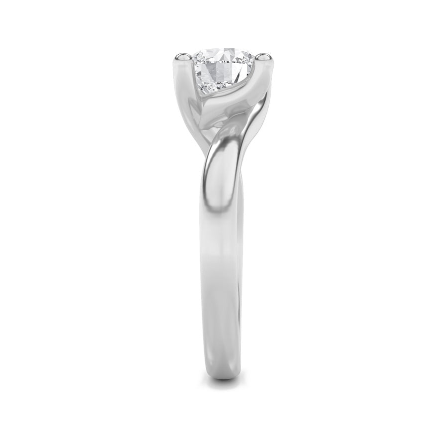 1Cttw Round Shaped Lab Grown Diamond (F/VS) BypassShank Engagement Ring in 14K Gold