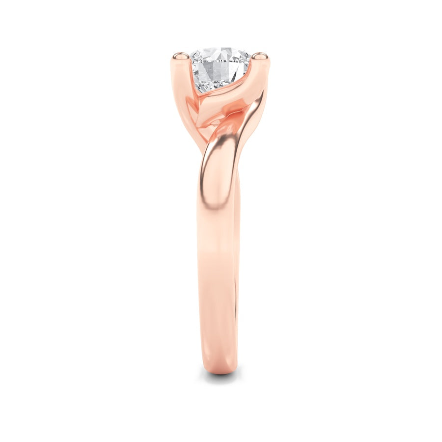2Cttw Round Shaped Lab Grown Diamond (F/VS) BypassShank Engagement Ring in 14K Gold