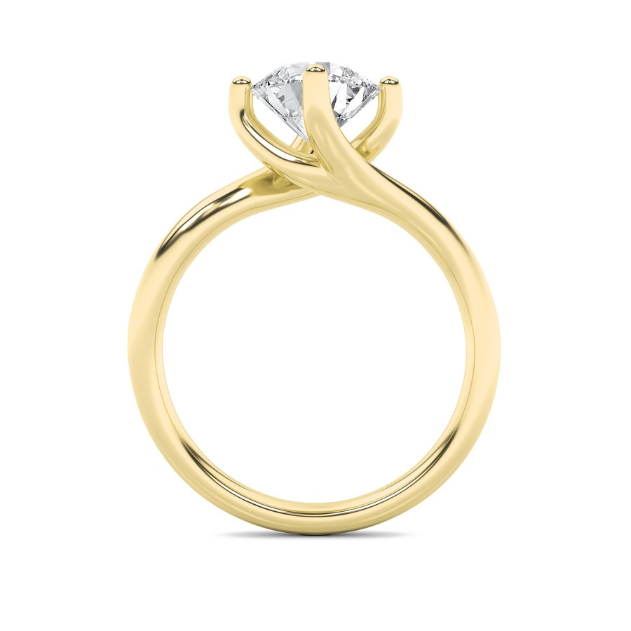 1Cttw Round Shaped Lab Grown Diamond (F/VS) BypassShank Engagement Ring in 14K Gold