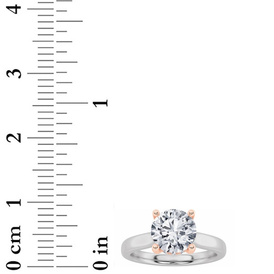 Round Shape Hidden Halo Cathedral Shank Engagement Ring lab grown diamond