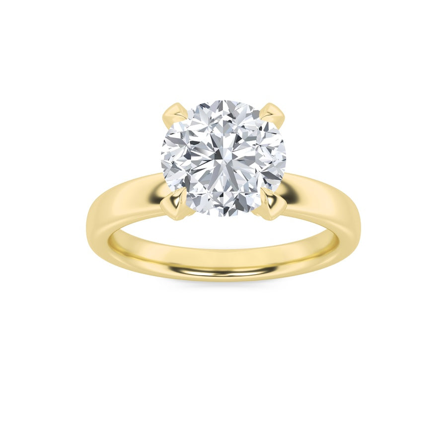 2Cttw Round Shaped Lab Grown Diamond (F/VS) HiddenHalo Petite Shank Ring in 14K Gold
