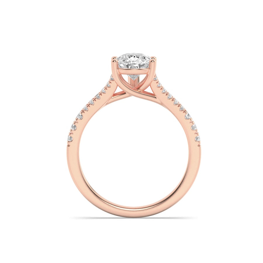 Pear Shape Split Shank Trellis Engagement Ring lab grown diamond
