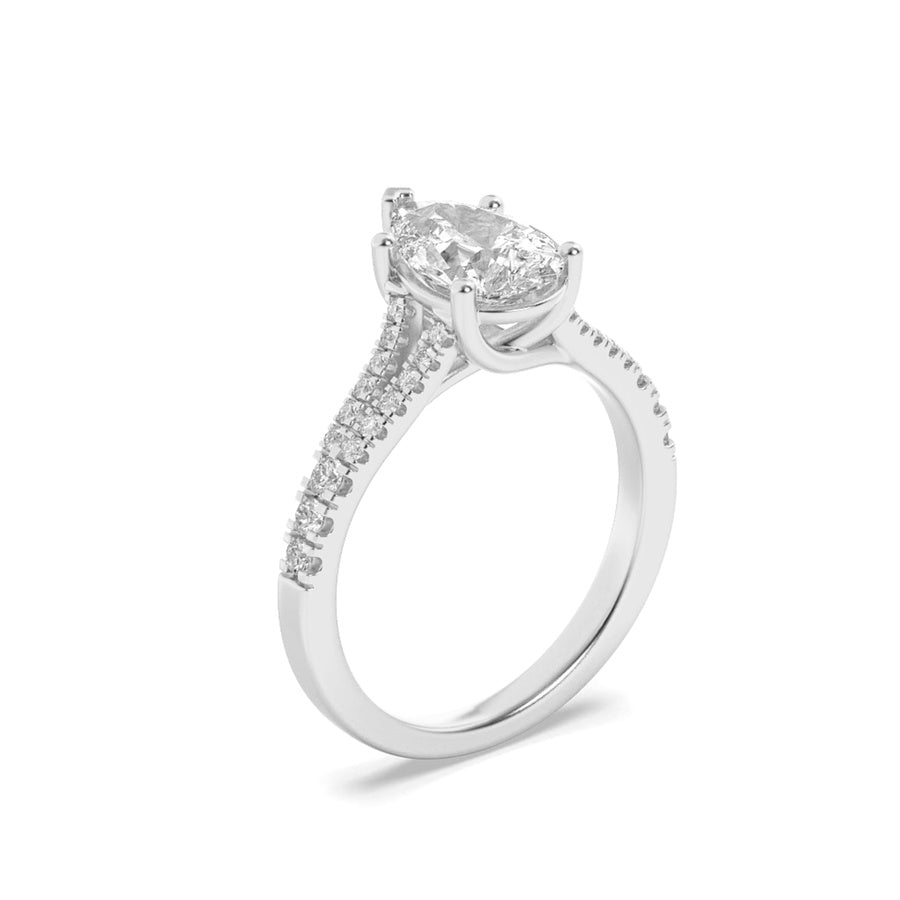 3Cttw Pear Shaped Lab Grown Diamond (F/VS) RING in14K Gold