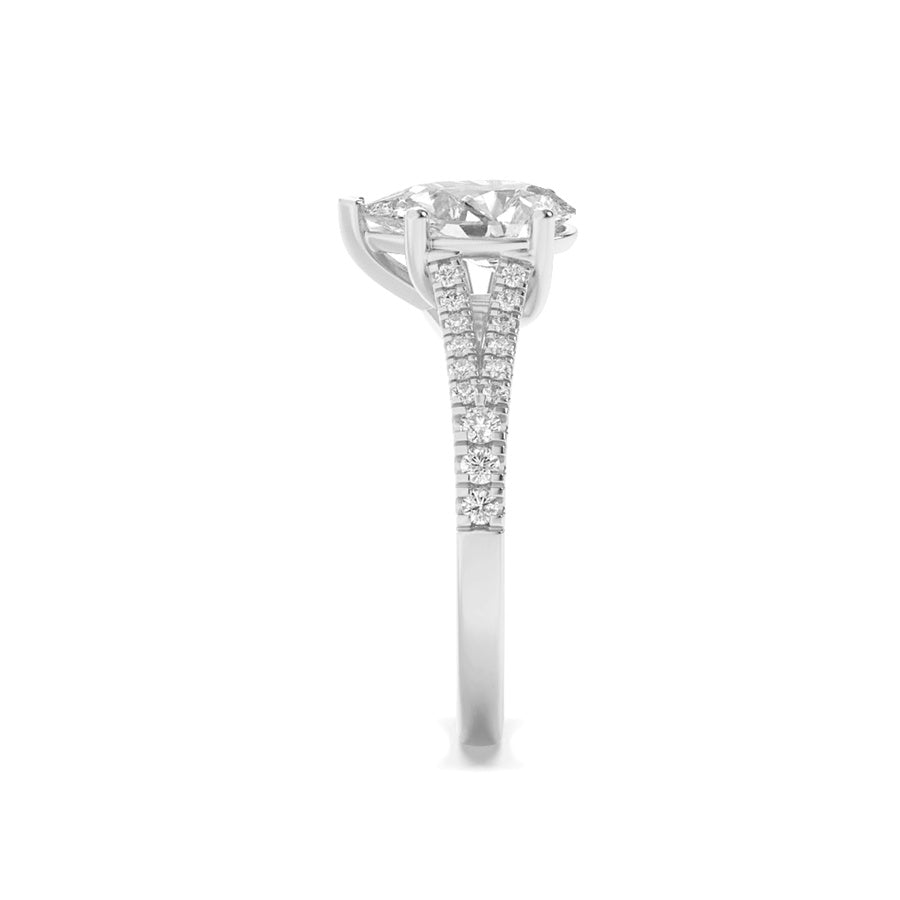 3Cttw Pear Shaped Lab Grown Diamond (F/VS) RING in14K Gold