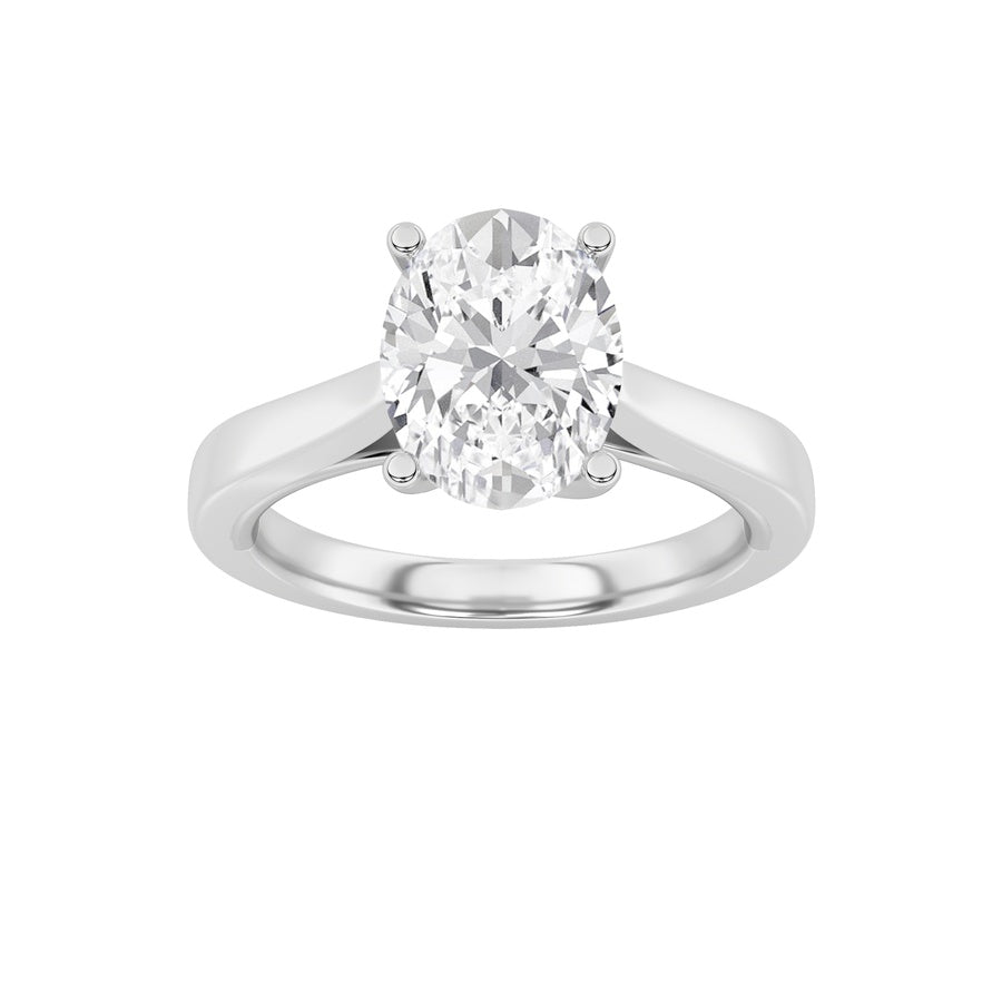 Oval Shape Twisted Basket Cathedral Shank Solitaire Ring lab grown diamond