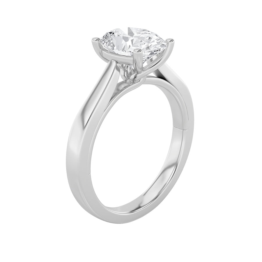 Oval Shape Twisted Basket Cathedral Shank Solitaire Ring lab grown diamond