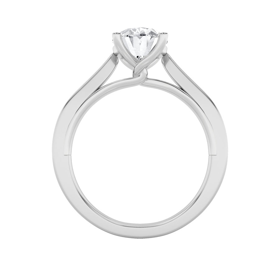 Oval Shape Twisted Basket Cathedral Shank Solitaire Ring lab grown diamond