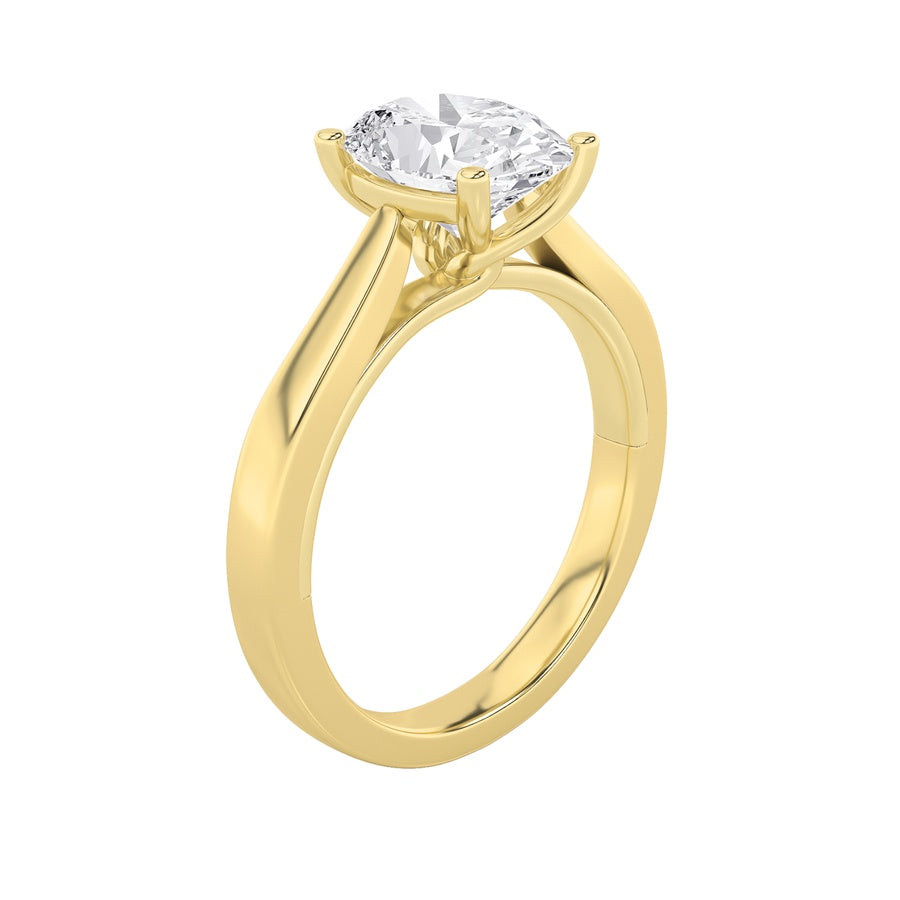 Oval Shape Twisted Basket Cathedral Shank Solitaire Ring lab grown diamond