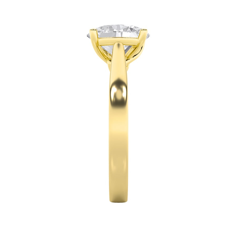 Oval Shape Twisted Basket Cathedral Shank Solitaire Ring lab grown diamond