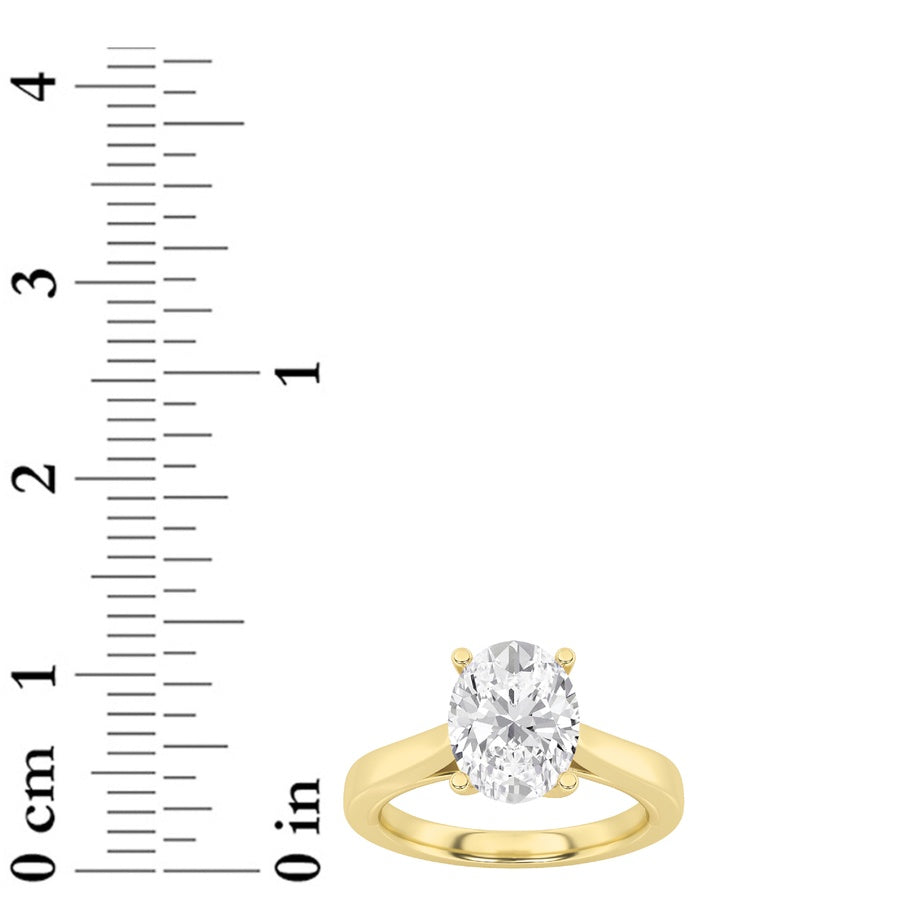Oval Shape Twisted Basket Cathedral Shank Solitaire Ring lab grown diamond