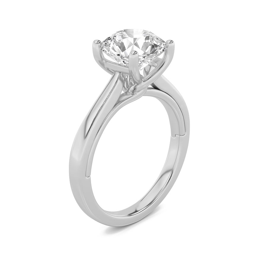 Round Shape Twisted Basket Cathedral Shank Solitaire Ring lab grown diamond